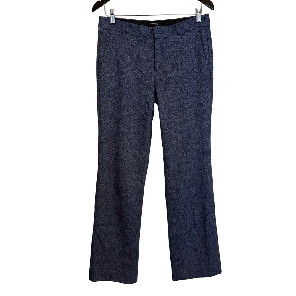 Banana Republic Logan Blue Herringbone Wool Blend Trousers 4 Nova Fides Italy